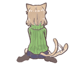 Girls of cat ear sticker #15771153