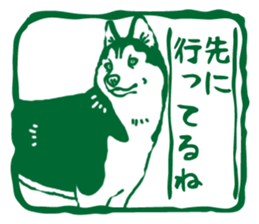 A sticker like Siberian Husky stamp 5 sticker #15775128