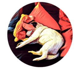 Lazy Days with Moneypenny The Dog sticker #15777814