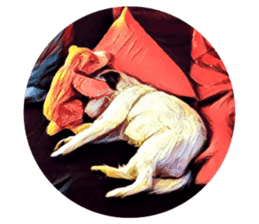 Lazy Days with Moneypenny The Dog sticker #15777814