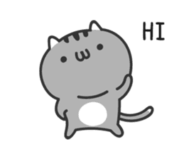 Old cat ~ small gray cat sticker #15782304