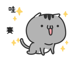 Old cat ~ small gray cat sticker #15782305