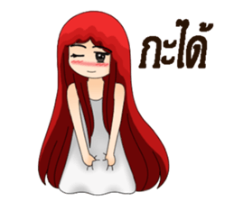 Girl redhead sticker #15783693