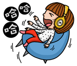 Crazy girl's-happy sticker #15786031