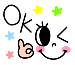 There are eyelashes sticker. sticker #15787252