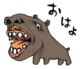 Human face animals sticker #15791407