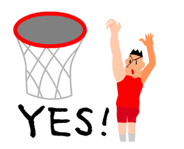 Moving basketball player sticker #15792284