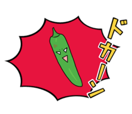 Angry green pepper sticker #15793346