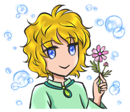 light & dark girl sticker #15794292
