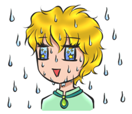 light & dark girl sticker #15794298