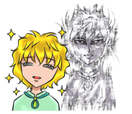 light & dark girl sticker #15794309