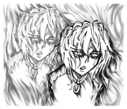 light & dark girl sticker #15794325