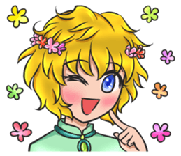 light & dark girl sticker #15794329