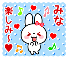 The white rabbit with ribbon for "Mina" sticker #15794363