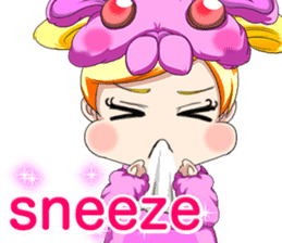 New Year cute rabbit baby English sticker #15796763