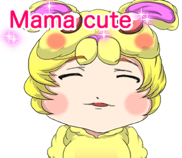 New Year cute rabbit baby English sticker #15796764