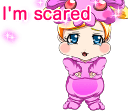 New Year cute rabbit baby English sticker #15796767