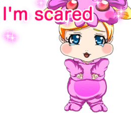 New Year cute rabbit baby English sticker #15796767