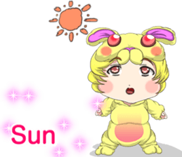 New Year cute rabbit baby English sticker #15796768