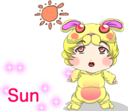 New Year cute rabbit baby English sticker #15796768