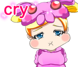 New Year cute rabbit baby English sticker #15796771