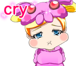 New Year cute rabbit baby English sticker #15796771