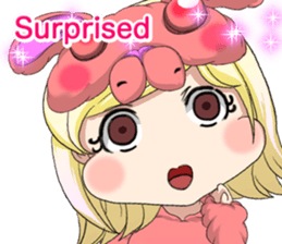 New Year cute rabbit baby English sticker #15796773