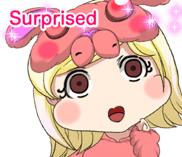 New Year cute rabbit baby English sticker #15796773