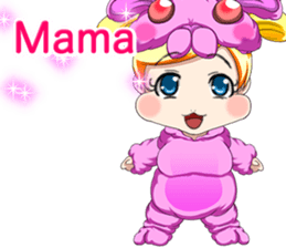 New Year cute rabbit baby English sticker #15796775