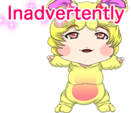 New Year cute rabbit baby English sticker #15796780