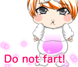 New Year cute rabbit baby English sticker #15796782