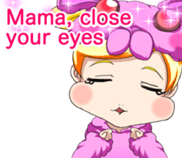 New Year cute rabbit baby English sticker #15796783