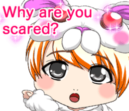 New Year cute rabbit baby English sticker #15796786