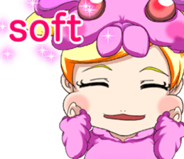 New Year cute rabbit baby English sticker #15796787