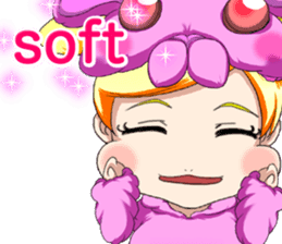 New Year cute rabbit baby English sticker #15796787