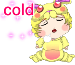 New Year cute rabbit baby English sticker #15796788