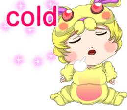 New Year cute rabbit baby English sticker #15796788