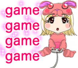 New Year cute rabbit baby English sticker #15796793