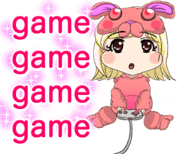 New Year cute rabbit baby English sticker #15796793