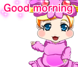 New Year cute rabbit baby English sticker #15796795