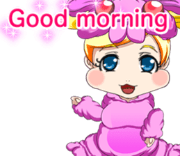 New Year cute rabbit baby English sticker #15796795