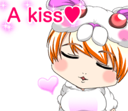 New Year cute rabbit baby English sticker #15796798