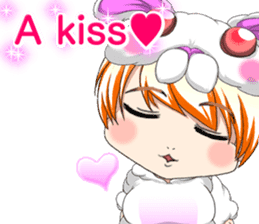 New Year cute rabbit baby English sticker #15796798