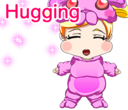 New Year cute rabbit baby English sticker #15796799