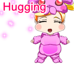 New Year cute rabbit baby English sticker #15796799