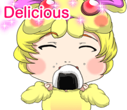 New Year cute rabbit baby English sticker #15796800