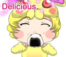 New Year cute rabbit baby English sticker #15796800