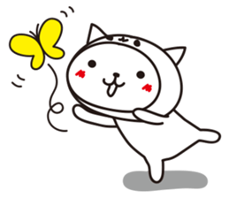 cat in white cat sticker #15799195