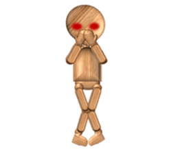 mokokomo-biyori Wooden doll sticker #15800085