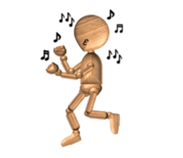 mokokomo-biyori Wooden doll sticker #15800086